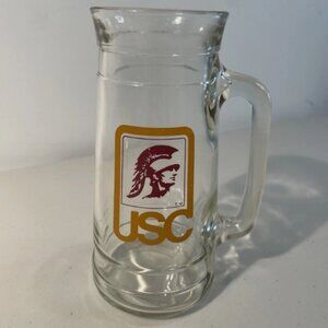 Vintage USC Trojans University Of Southern California Beer Mug Handle Glass